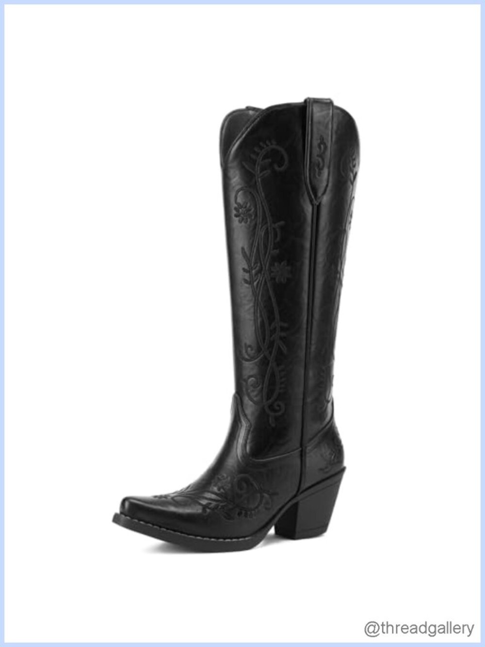 Women's Knee High Cowboy Boots Snip Toe Western Dress Boots Pull On